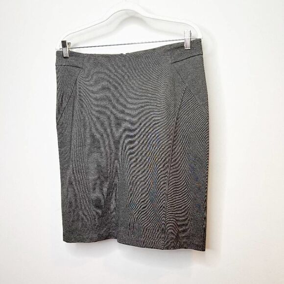 J. McLaughlin Womens Gray Regular Fit Stretch Back Zip Pencil Skirt Size 10 - Picture 1 of 6